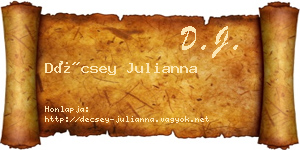 Décsey Julianna névjegykártya