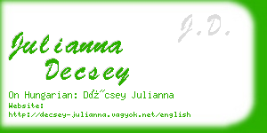 julianna decsey business card